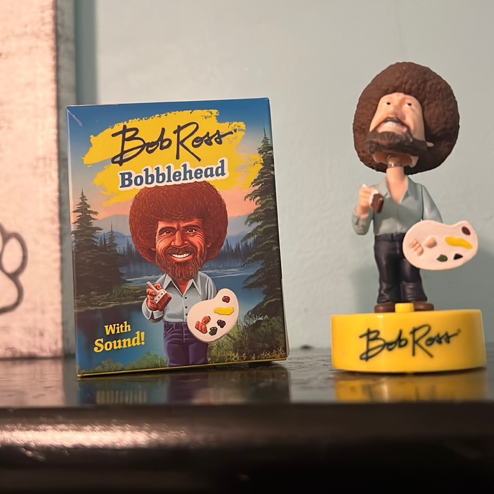 This is a bob ross bobble head that makes sounds